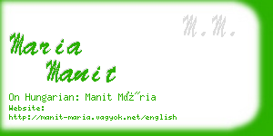 maria manit business card